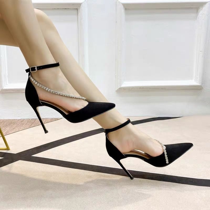 Giày Cao Gót Đính Nơ Pha Lê Màu Bạc Thời Trang Sang Trọng Cho Nữ