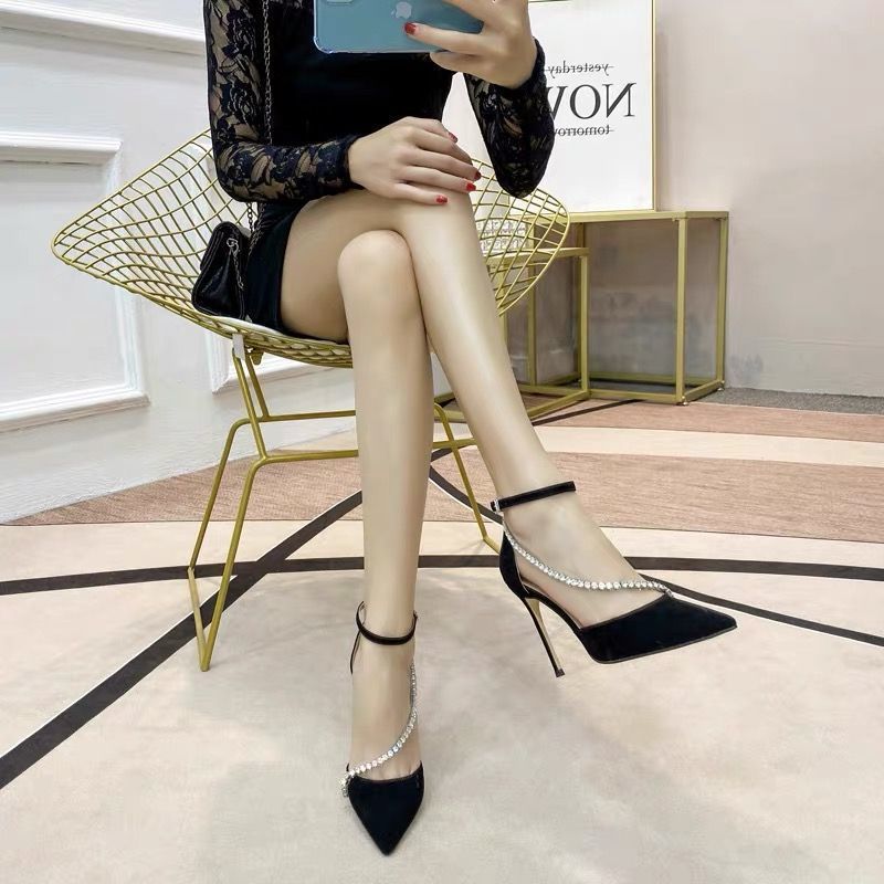 Giày Cao Gót Đính Nơ Pha Lê Màu Bạc Thời Trang Sang Trọng Cho Nữ