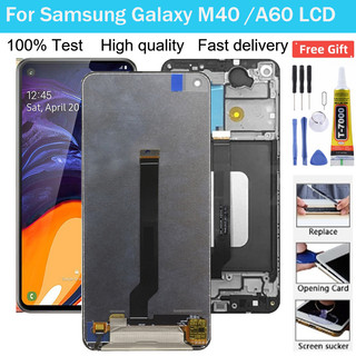 Màn hình cảm ứng kỹ thuật số lcd thay thế dành cho samsung galaxy a60 a606f / ds a6060 m40 m405