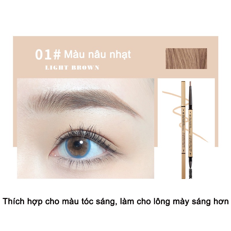 Chì kẻ mày XIXI Bút kể lông mày hai đầu, chống nước, chống mồ hôi, không nhuộm màu