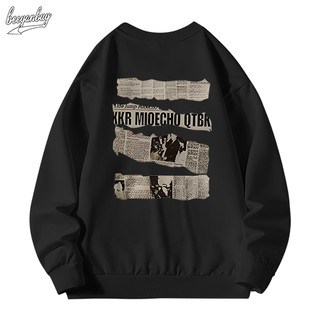  Áo sweater nam BEEYANBUY áo nỉ basic vintage in hình old newspaper unisex 100% cotton-Y0515 