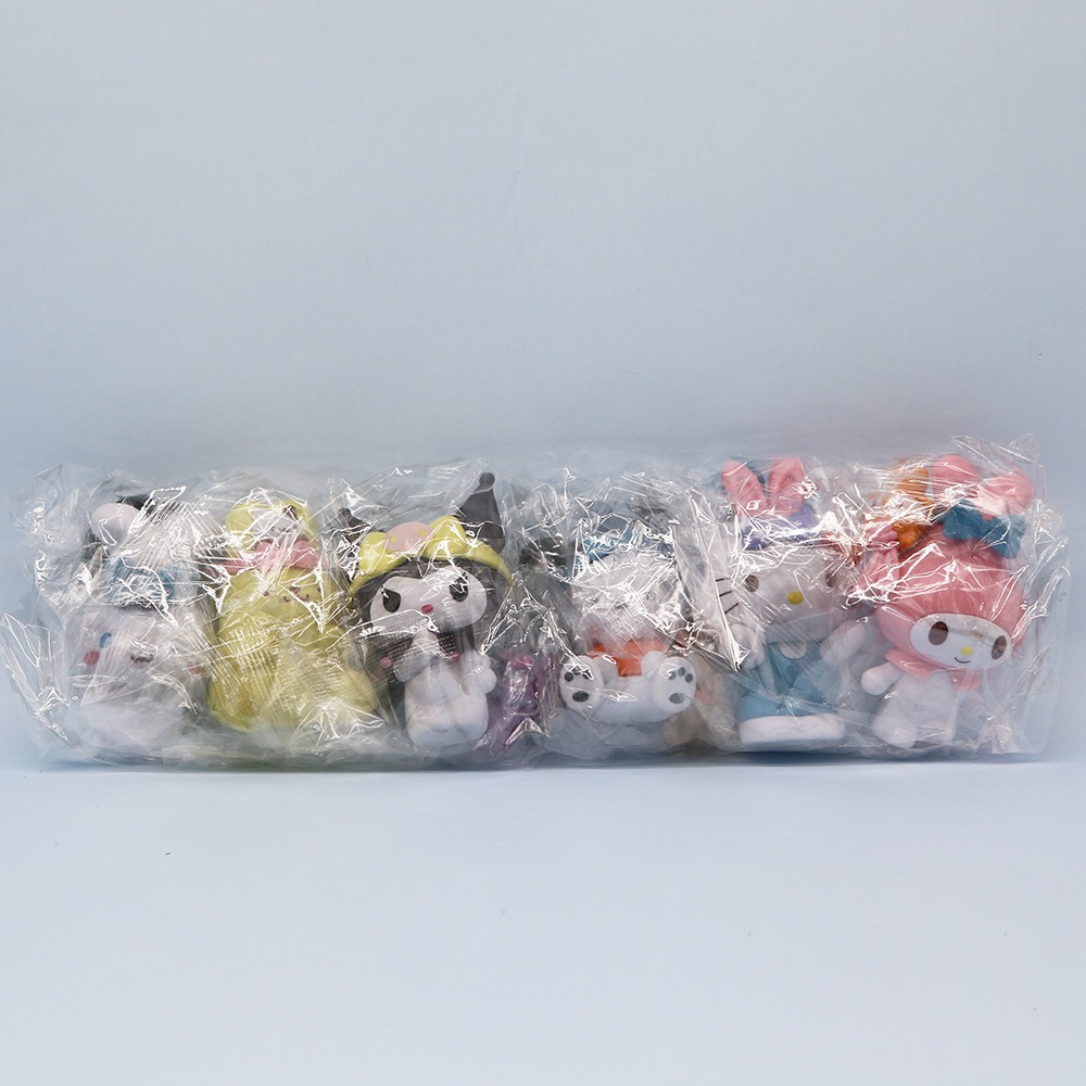 SANRIO Set 6 Mô Hình Nhân Vật Phim Hoạt Hình my melody hello kitty kuromi Poacco cinnamoroll Pomm purin Bằng pvc 9cm