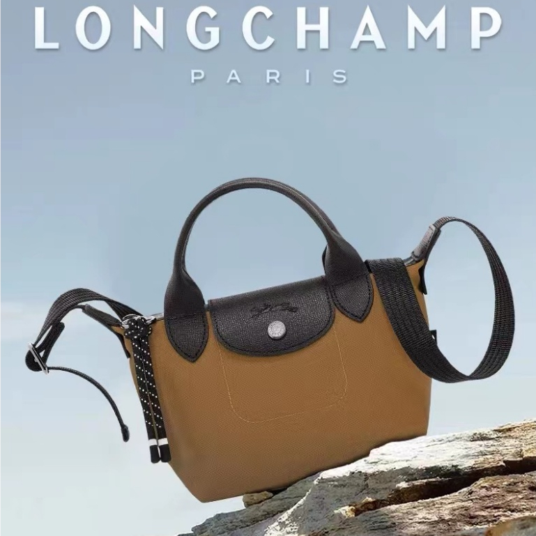 LONGCHAMP ★Bộ Đồ Thời Trang Kiểu Dáng Xinh Xắn Cho Bé★Túi Xách Đeo Vai canvas Cỡ Nhỏ Chống Thấm Nước Phối Da Ni Lông 1512 1515 1500 Thời Trang Cho Nữ