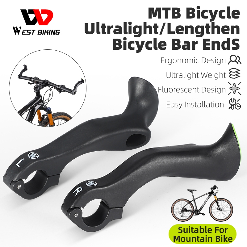 WEST BIKING Tay Nắm Mở Rộng Xe Đạp Leo Núi Màu Dạ Quang Siêu Nhẹ