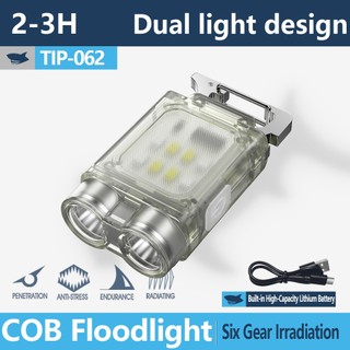  SmilingShark TIP062 Đèn Pin led mini siêu sáng Móc Khóa Có Từ Tính Đèn Đỏ & Xanh Dương Type-C Sạc 6 Chế Độ Chống Thấm Nước Cho Cắm Trại Đi Bộ Đường Dài Chạy Sửa Chữa 