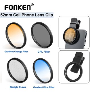 Bộ lọc ống kính máy ảnh điện thoại Fonken 52mm 8 dòng + kẹp cpl starlight thông dụng có thể điều chỉnh