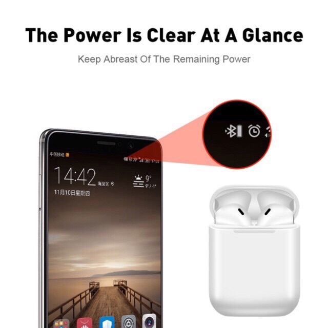 Tai Nghe bluetooth Không Dây tws i12 Kèm Móc Khóa Hoạt Hình Ốp