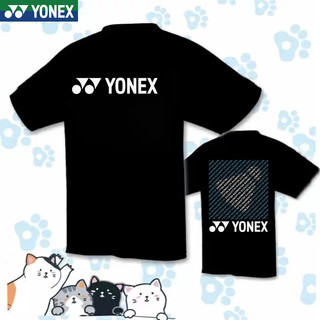 Tùy chỉnh nhóm mua đồng phục đội áo thun cầu lông YONEX dành cho nam và nữ, phong cách cặp đôi nhanh khô cổ tròn tay ngắn bóng bàn và bóng chuyền tập luyện thể thao hàng đầu
