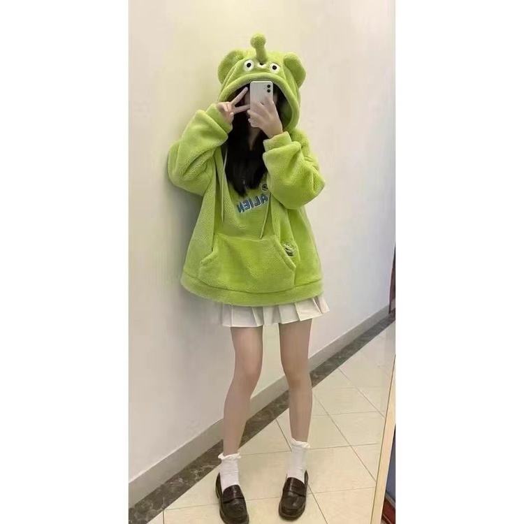 Áo Khoác Hoodie In Hình Quái Vật Hoạt Hình Ngộ Nghĩnh Cho Cặp Đôi 150kg