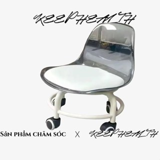 Ghế Tựa Lưng Bằng acrylic Trong Suốt Có Bánh Xe Xoay Thay Đổi Màu Sắc Tiện Dụng