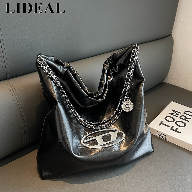 Túi tote LIDEAL L91TMGW bằng vải cỡ lớn thời trang dễ phối đồ 2023 cho nữ