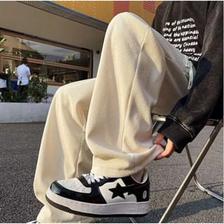 【S-3XL 2025 Quần Dài Thời Trang Đơn Giản Unisex Quần Nỉ Retro Quần Nhung Tăm Phong Cách Hàn Quốc Quần VảI Ống Rộng Nam Fashion Quần Baggy Nam Ống Rộng Tiếng Nhật Quần DàI Nam