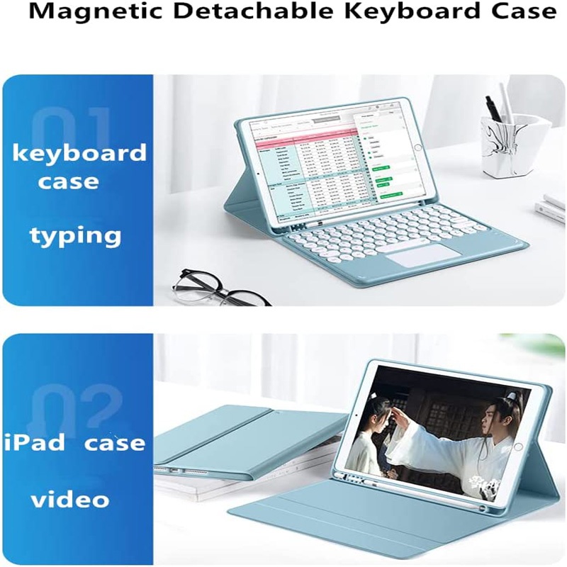 Ốp Bao Da Máy Tính Bảng Có Bàn Phím Cảm Ứng Cho samsung galaxy tab s6 lite a8 a9 s7 s8 s9 a9 + s9 fe Vỏ