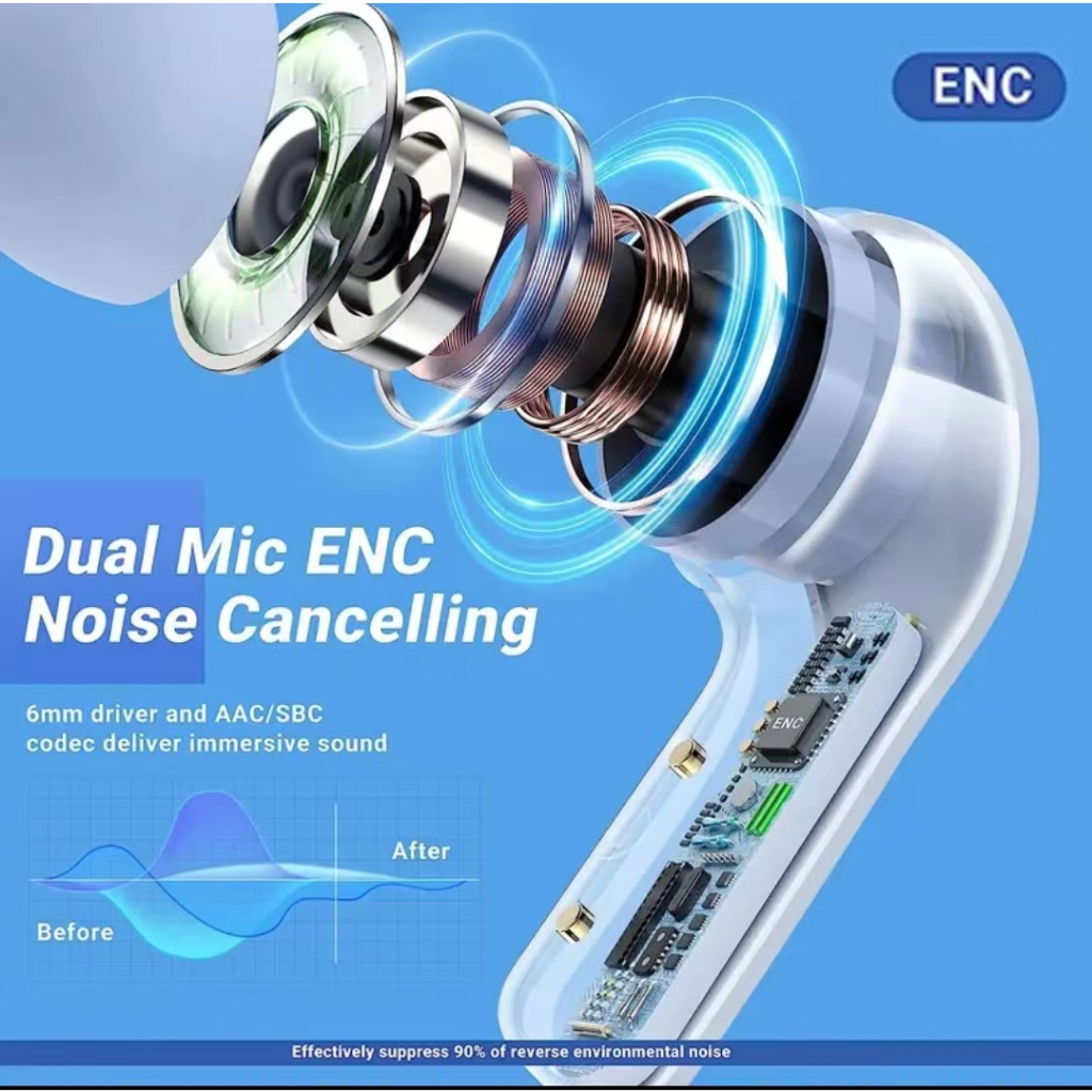 Xinran tws xr8 Tai Nghe Nhét Tai  5 Màu Thông Minh Chống Ồn hifi stereo Có mic