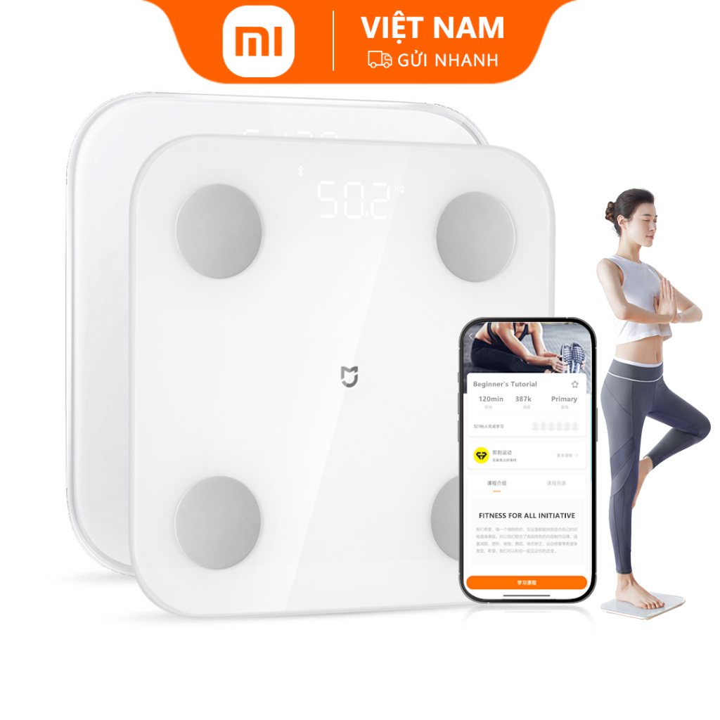 Cân điện tử sức khỏe thông minh XIAOMI YOUPIN mặt kính cường lực chịu tải đến 150kg có thể kết nối app