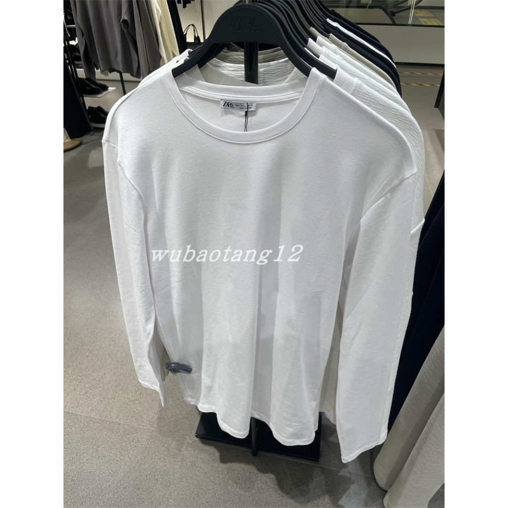 Zara Áo Thun cotton Tay Dài Cổ Tròn In Hình Viên Đạn Cá Tính Cho Nam Và Nữ
