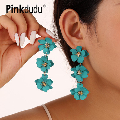 Pinkdudu Bông Tai Hợp Kim Dáng Dài Hình Hoa Lá Phong Cách retro Thanh Lịch Thời Trang Cho Nữ pd1757