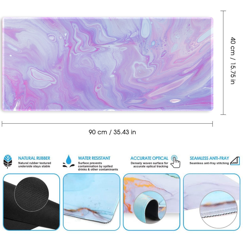 Tấm Lót Chuột Và Bàn Phím Máy Tính Họa Tiết Đá Cẩm Thạch Tím
