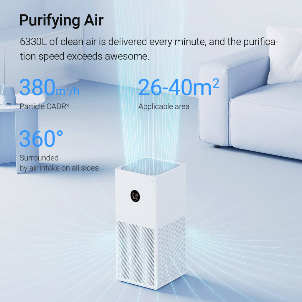 Máy Lọc Không Khí Thông Minh Xiaomi Youpin Mijia 120m³/h 99.99% Có Màn Hình led Hiển Thị