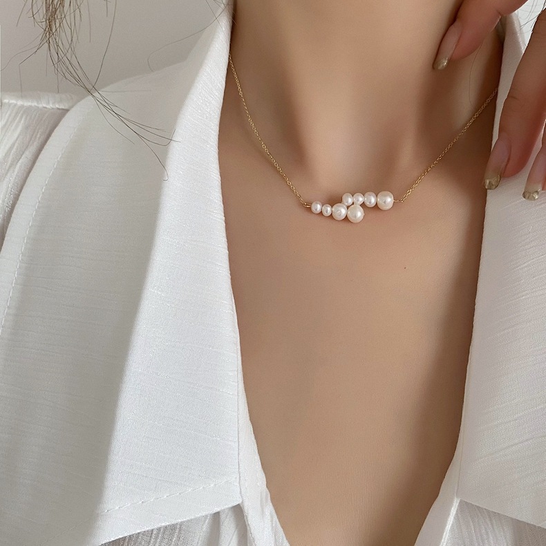 Dây Chuyền Chuỗi Ngọc Trai Ngọc Trai Nước Ngọt Thiết Kế Xinh Xắn
