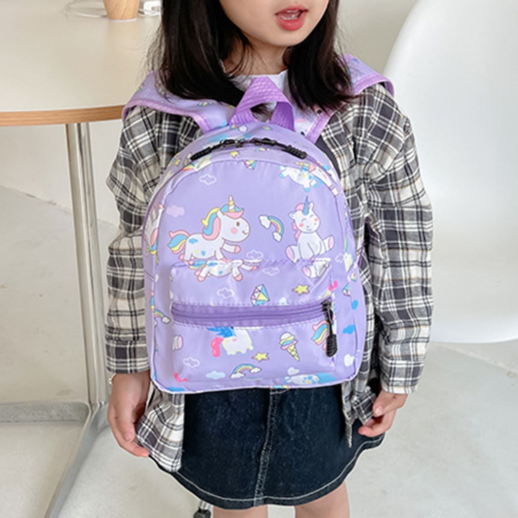 Ba Lô Nhẹ Họa Tiết Hoạt Hình Màu Vàng / Tím / Xanh Dương / Hồng Sức Chứa Lớn Cho Nữ