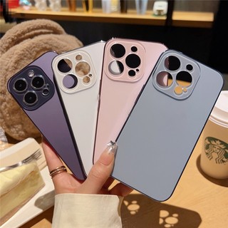Sang Trọng Ốp Điện Thoại Mặt Kính Cường Lực Siêu Mỏng Chống Sốc Cho iphone15 pro max 11 12 13 pro max