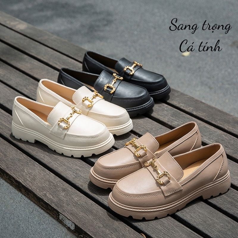 Giày Lười Đế Dày Thoáng Khí Thoải Mái Thời Trang Hàn Quốc Cho Nữ