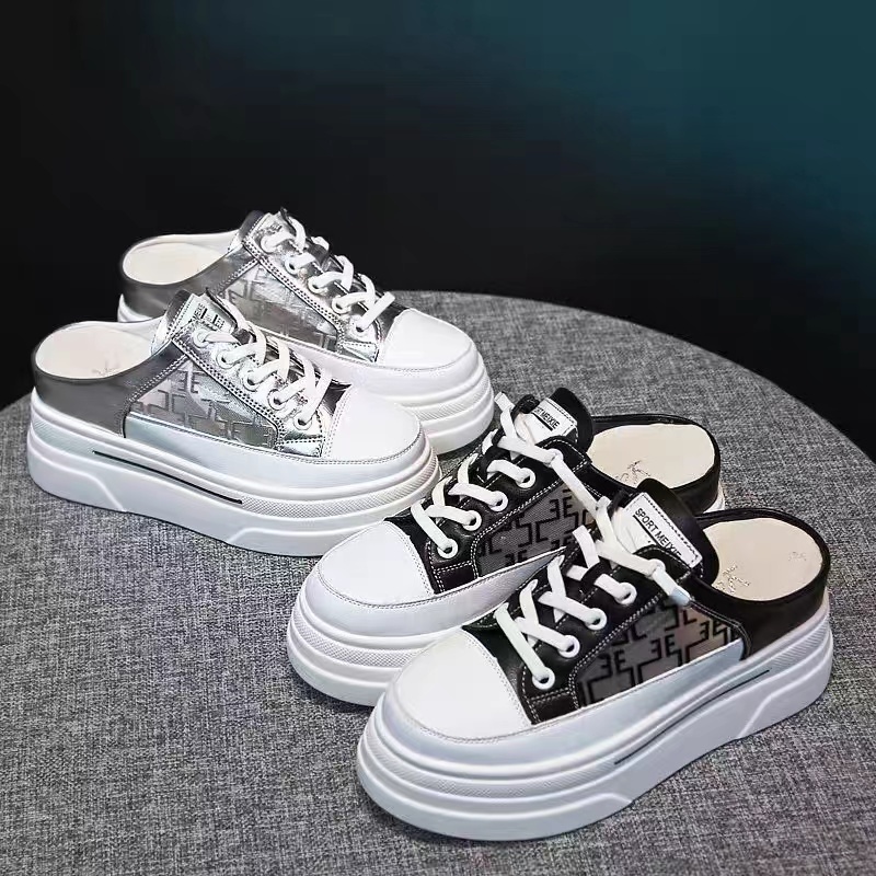 Giày Lười Đế Dày 8cm Màu Trắng Thời Trang Xuân Thu Cho Nữ