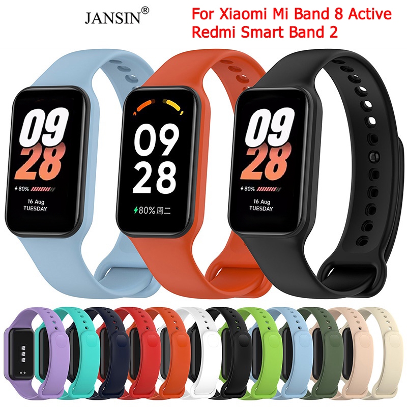 Dây đeo đồng hồ JANSIN bằng silicon thay thế cho Xiaomi Mi Band 8 Active Xiaomi Redmi Band 2 Smart Band