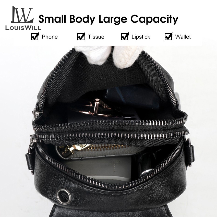 Louiswill Túi Đeo Chéo Da pu Hình Vuông mini Phong Cách vintage Sang Trọng Cho Nữ