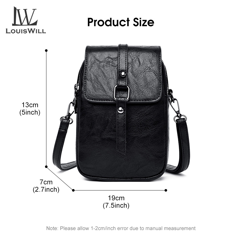 Louiswill Túi Đeo Chéo Da pu Hình Vuông mini Phong Cách vintage Sang Trọng Cho Nữ