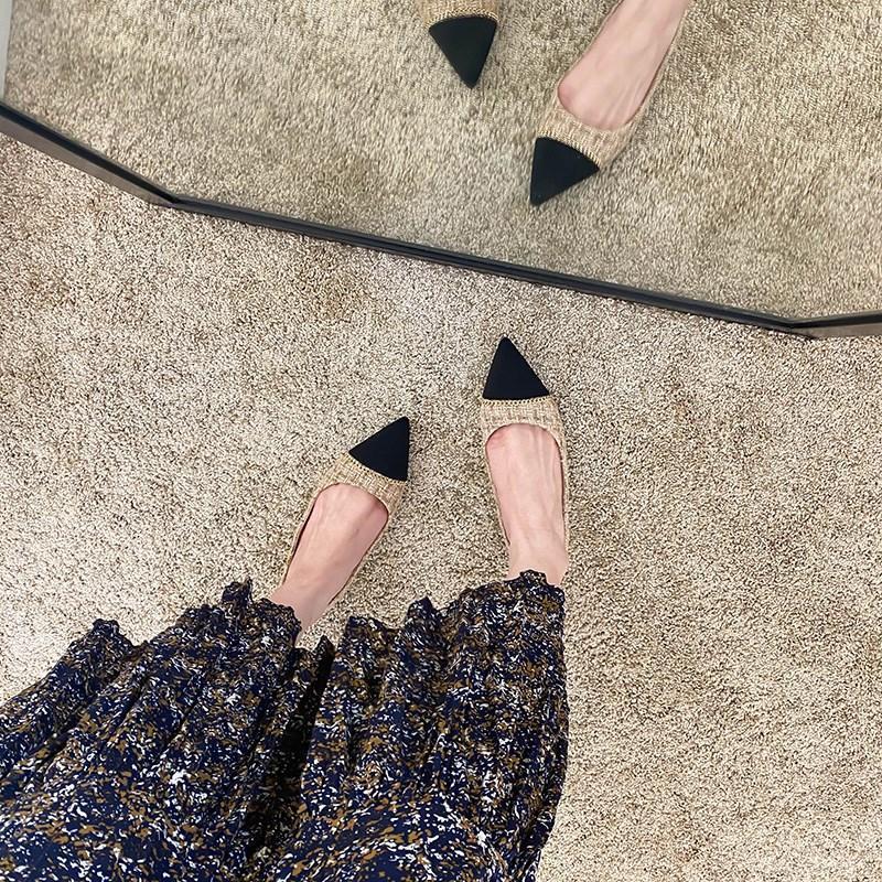 MUCHAO Xăng đan Cao Gót Mũi Vuông Phong Cách Dành Cho Nữ