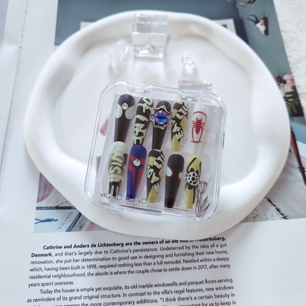 Bộ 24 Móng Tay Giả Múa Ba Lê Dài Kèm Phụ Kiện Tự Dính 12 Kích Cỡ Và Bao Gồm Keo Dán