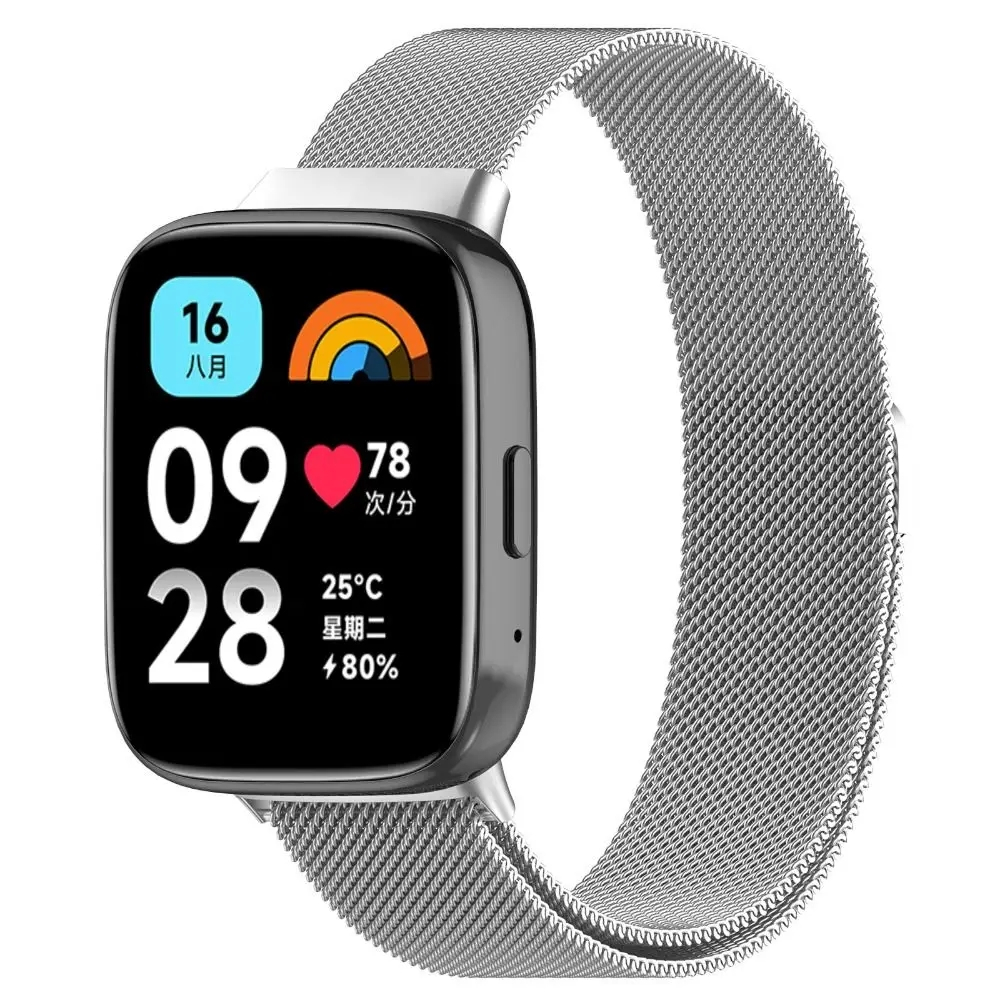 Jansin Dây đeo thay thế bằng inox cho đồng hồ thông minh Xiaomi Redmi Watch 3 Active Redmi Watch 2 Lite