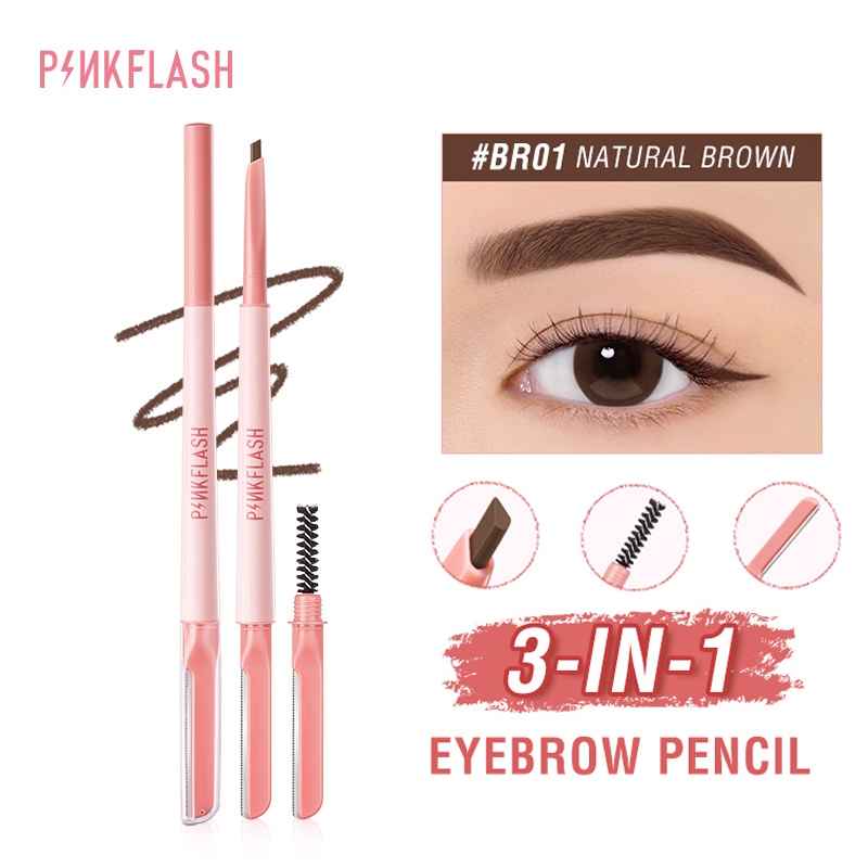 Pinkflash Chì Kẻ Lông Mày 3 Trong 1 Đa Năng 3d Lâu Trôi