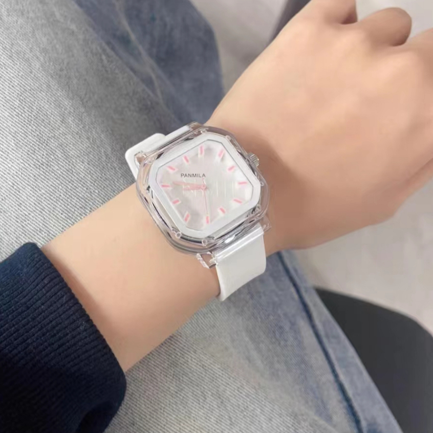 Đồng Hồ Đeo Tay Mặt Vuông Dây silicone Phát Quang Phong Cách Âu Mỹ Thời Trang Cho Nam Và Nữ