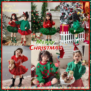  HÀNG CÓ SẴN!Giáng Sinh Năm Mới Sản Phẩm Mới Phiên Bản Hàn Quốc Bé Gái Bộ Đồ Mùa Đông Phong Cách Mới Không Khí Áo Len Năm Mới Bé Gái Trẻ Em Quần Áo Mùa Đông Áo Len Chui Đầu Dày + Bộ Váy tutu 