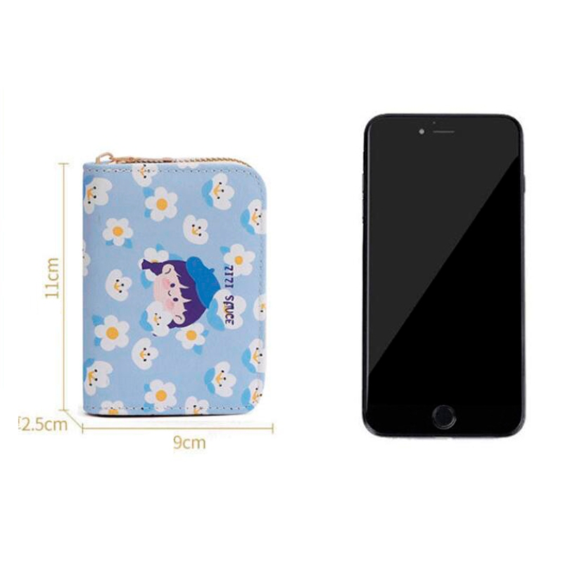 Ví Da pu Nhỏ Đựng Thẻ Với 9 Ngăn Đựng Thẻ Kiểu Hoạt Hình Dễ Thương Cho Nữ