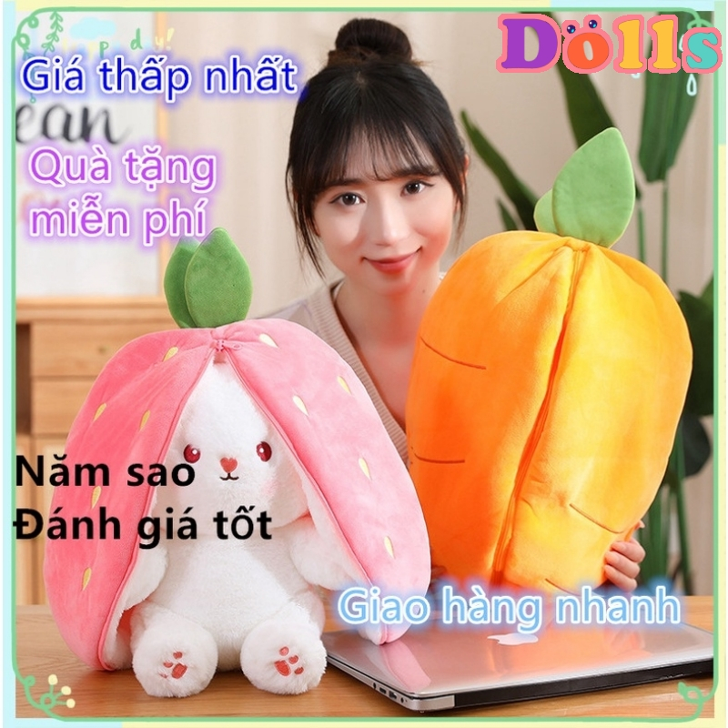 Thỏ dâu tây mới biến hình cà rốt búp bê sang trọng