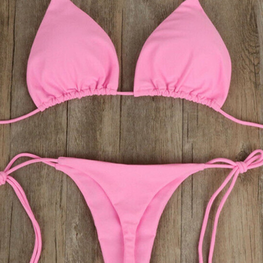 Bộ Bikini 2 Mảnh Màu Sắc Thời Trang Gợi Cảm Cho Nữ