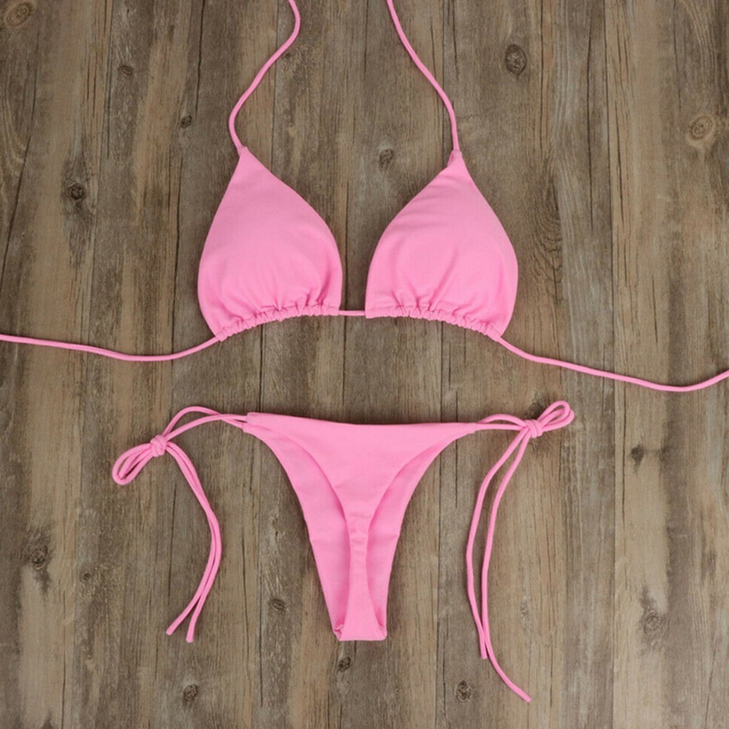 Bộ Bikini 2 Mảnh Màu Sắc Thời Trang Gợi Cảm Cho Nữ