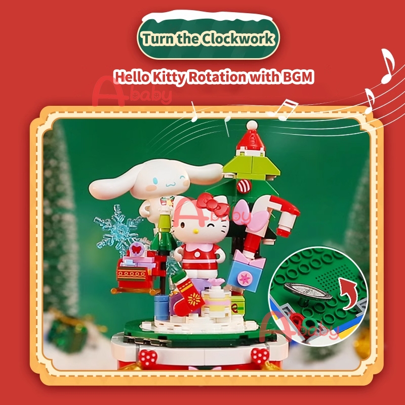 Keeppley Sanrio Building Block Christmas Hộp Nhạc Khối Xây Dựng Hình sanrio Christmas Quà Giáng Sinh