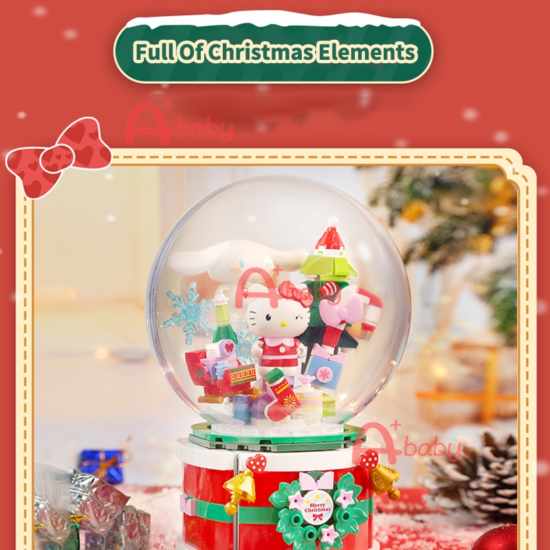 Keeppley Sanrio Building Block Christmas Hộp Nhạc Khối Xây Dựng Hình sanrio Christmas Quà Giáng Sinh