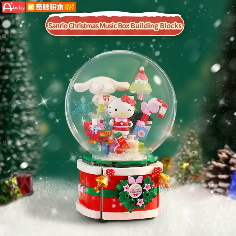 Keeppley Sanrio Building Block Christmas Hộp Nhạc Khối Xây Dựng Hình sanrio Christmas Quà Giáng Sinh