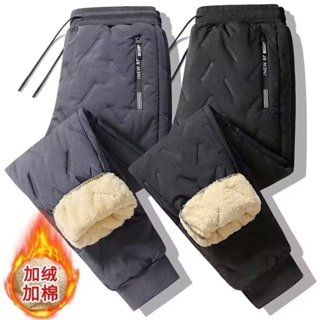  Quần Thể Thao cotton Lót Lông Cừu Dày Dặn Dáng Rộng Chống Lạnh Chống Gió Thời Trang Thu Đông Cho Nam Giới 