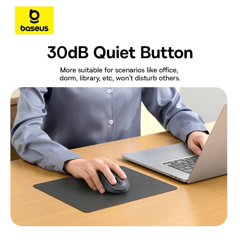 Baseus Chuột không dây gen 2 f02 bluetooth 2.4g 4000Dpi Có Nút Có Thể Tùy Chỉnh Cho pc macbook tablet laptop