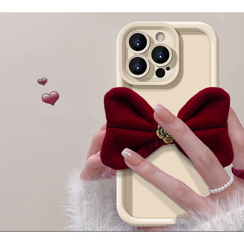 Ôp Điện Thoại Dẻo Đính Nơ Đỏ Xinh Xắn Cho oppo reno 8 pro 8t 8z 7z a95 a74 a38 a18 a57 a77s a16 a17 a54 a78 a58 Ốp