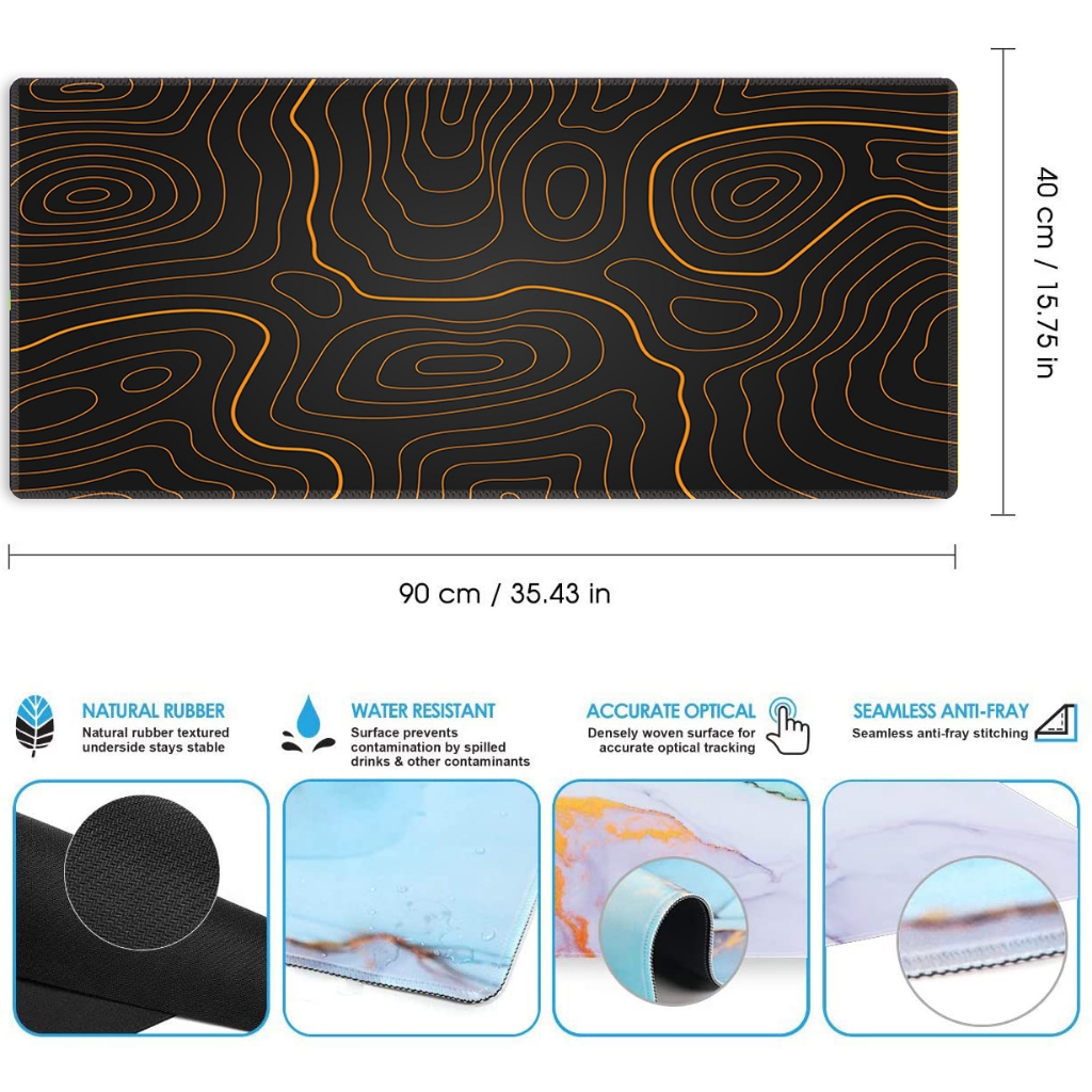 Đen Tấm Lót Chuột Và Bàn Phím Chơi game Hình Chiếc Lá Cỡ Lớn