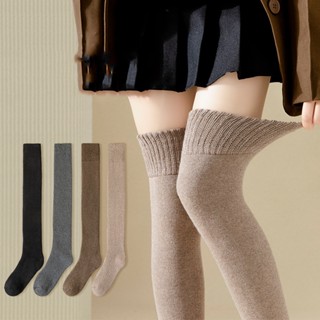  FHYL Vớ Cotton Đùi Cao Cổ Lót Lông Nỉ  Giữ Ấm Cho Mùa Đông Thời Trang Cho Nữ 