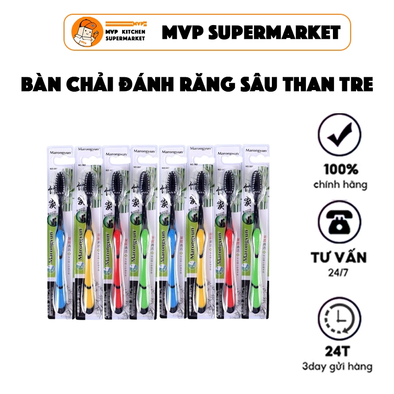Bàn chải đánh răng lông mềm than tre đầy màu sắc kích thước dành cho người lớn bác sĩ đóng gói riêng lẻ